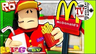 ПОБЕГ ИЗ МАКДОНАЛЬДСА КЛОУН ХОЧЕТ МЕНЯ УБИТЬ В ROBLOX видео игра для детей от канала SFGTV