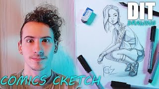 #DITdrawing 1 | Найди свой стиль в рисовании! Комикс - скетч | How to draw a comics girl