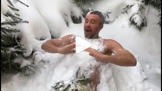 Как голый Сергей Бабкин обтирался снегом