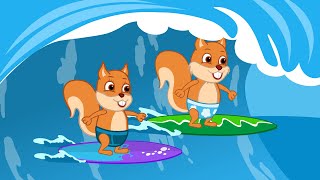 Famille d'Écureuil - Surf En Vacances Vidéos Animé 2020 en Français 13+
