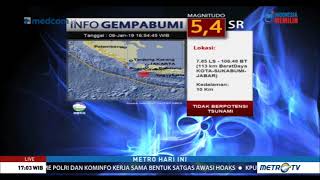 Sukabumi Diguncang Gempa 5,4 SR