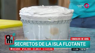 Receta dulce: Isla flotante con sambayón y frutas flambeadas