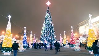 Biggest Christmas tree of Ukraine 2016. Раз, два, три-ёлочка гори!Самая БОЛЬШАЯ ёлка в Украине