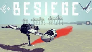 Besiege  - Star Wars Crait Battlefield Ski Speeder - Hydraulic Press - Besiege Best Creations