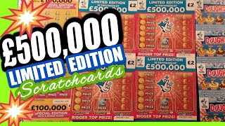 Fantastic Scratchcard Game..NEW £500,000 RED..W/Wonderlines..Dough..Flamingo..£100,000