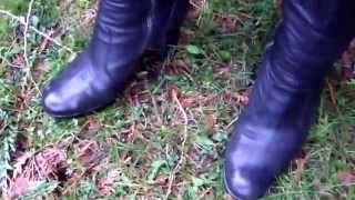 Vera Wang tall leather high heel boots trampling and crushing #003