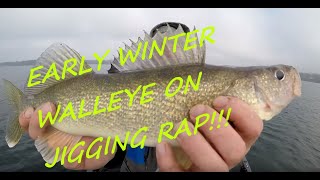 Early Winter Walleye Smash!! Lake Maxinkuckee Indiana Fishing