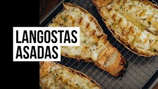 Langostas con mantequilla de chile asado
