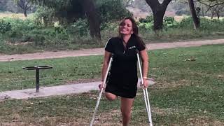 Vernie Crutching in Park(Cocostump.Com) #amputees #oneleg #amputee #crutches #devotees #crutching