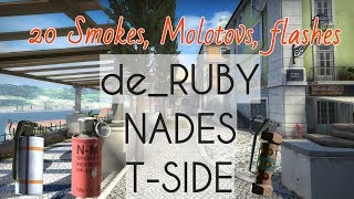 de_Ruby 20 Smokes, Molotovs & Flashes | 64-tick CS:GO (2019)