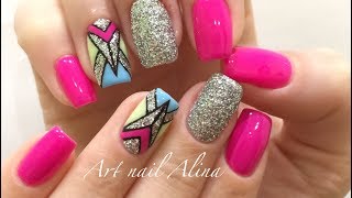 Стильный, Яркий Маникюр с Блестками! Дизайн Ногтей 2017! Абстракция На Ногтях!