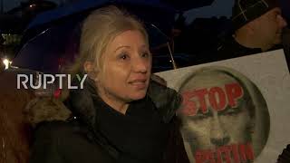 Bulgaria: Protesters rally against Russia outside Embassy in Sofia