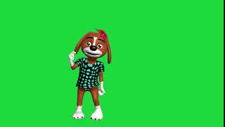 футаж танцующая собака на green screen