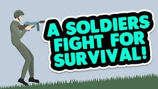 A SOLDIERS FIGHT FOR SURVIVAL! - (Happy Wheels Funny Moments!)
