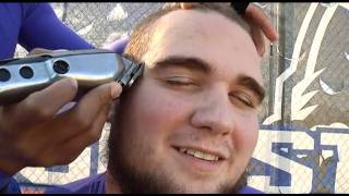 GSU Football: Players Shave Heads to Help Conquer Kids' Cancer