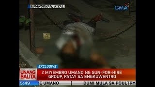UB: 2 miyembro umano ng gun-for-hire group, patay sa engkuwentro sa Binangonan, Rizal