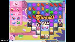 Candy Crush Level 1487 Audio Talkthrough, 1 Star 0 Boosters