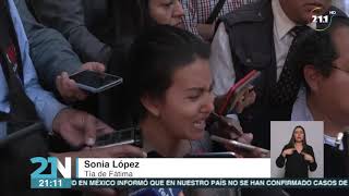 Mamá de Fátima y tío de la menor declaran al exterior del forense.