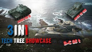 B-C 25t, AMX 13 105 and AMX 30 B - 3in1 Tech tree Showcase