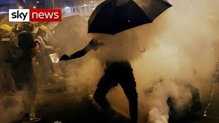 Police fire tear gas at protesters in Hong Kong