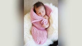Вязаный кокон- подарок для новорожденного.(Knitted creative)