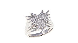 Margo Manhattan 0.35ctw White Topaz "Malta" Heart Ring