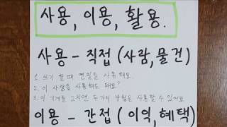 Как отличить 사용하다 이용하다 활용하다