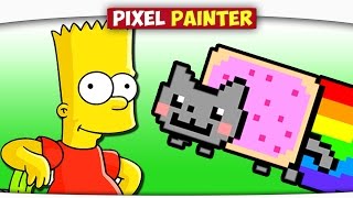 ч.10 БАРТ СИМПСОН, НЯН КЭТ - Minecraft Pixel Painter