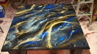 How to epoxy Resin a table top. Super easy project  DIY