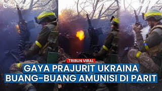 Begini Gaya Santai Tentara Ukraina Luncurkan Tembakan dari Dalam Parit