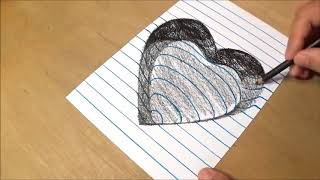 Drawing Heart   Trick Art on Line Paper   VamosART   YouTube