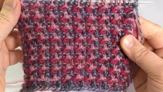 Трехцветная мозаика, узор для кардигана / Вязание спицами