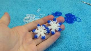 Снежинка из резинок на крючке