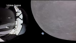 Orion spacecraft approaching the Moon