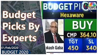 मार्केट एक्सपर्ट्स से जानिए आज के Budget Picks | Budget 2020 | CNBC Awaaz