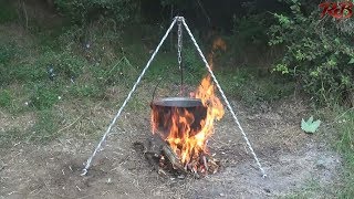 Как сделать треногу для казана своими руками-tripod for cauldron