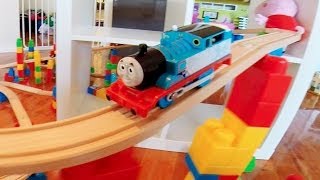 Thomas the Tank Engine train - on IKEA lillabo toy train set