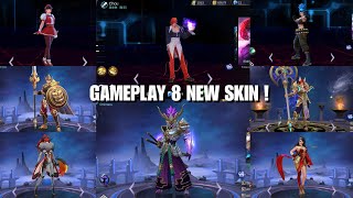 GAMEPLAY 8 NEW SKIN ! KoF Skin, Epic Saber, etc | Mobile Legends