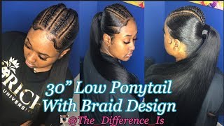 Low 30” Ponytail W/braid Design Hair Tutorial | BeautyForever.com