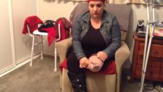 Amputee Tara: Up on crutches