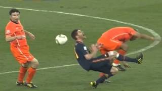 De Jong's Kung Fu Kick On Xabi Alonso  The Netherlands v Spain Word Cup Final