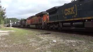 CSXT #7860 Leads Q441-18 with BNSF & NS power, Folkston, GA
