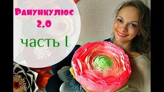 Огромные цветы. Ранункулюс из бумаги 2.0 / Часть 1