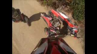 Epic crash crf250r and crf150r collide