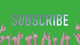 Футаж HD. Много пальцев вверх, надпись "Subscribe" на хромакее