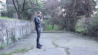 Leather jacket and RoB leather jeans.
