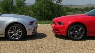 2013 Ford Mustang GT vs V6 Mustang 0-60 MPH Mile High Mashup Test