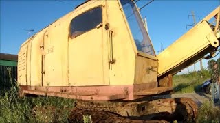 Безработный работяга. Старый экскаватор Драглайн ЭО5111б.