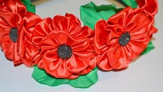 Простая резиночка. Канзаши. Мастер - класс. / Simple rezinochka . Kanzashi . Master - class .