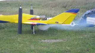 RC Plane, Smokin Bobcat first run up with flight and 'fantastic 'landing